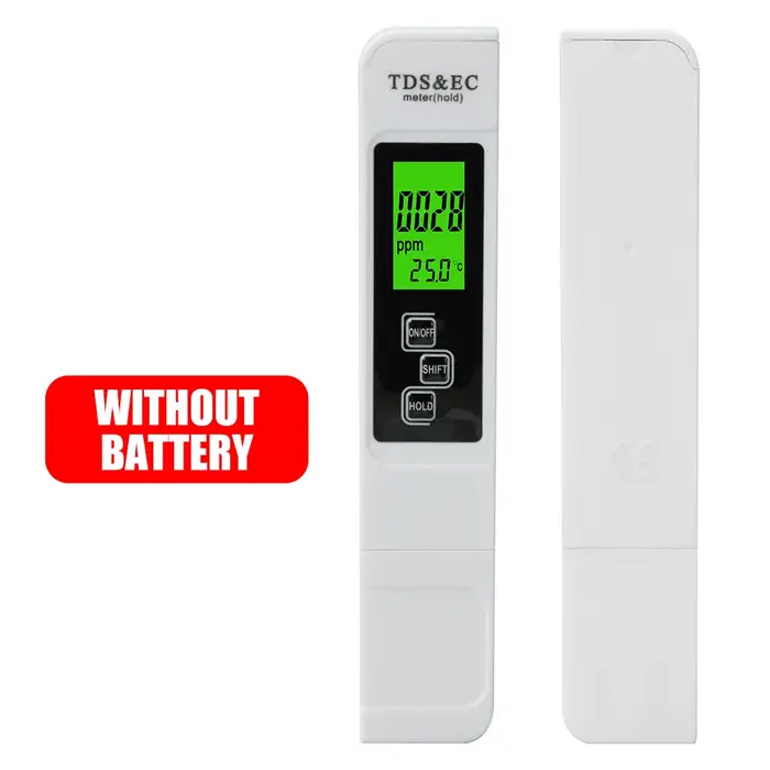 Testeur d'eau numérique 3-en-1 TDS EC avec écran LCD rétroéclairé pour l'analyse de la qualité de l'