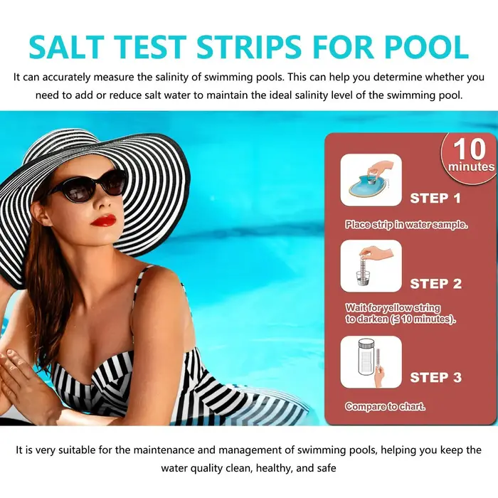 Bandelettes de test de sel pour piscine