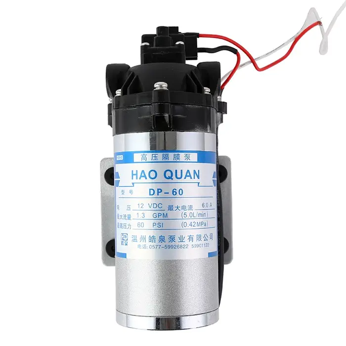 Pompe à diaphragme électrique haute pression DP-60 12V 60Psi 50L/min pour RO et RV, personnalisable 