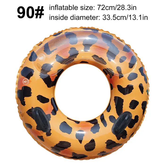 1 flotteur de piscine imprimé léopard, tube gonflable pour adultes, anneaux de natation à motifs ani