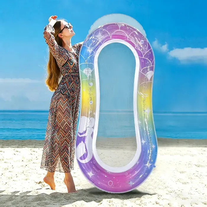 1 pièce Flotteur de piscine gonflable en PVC avec filet