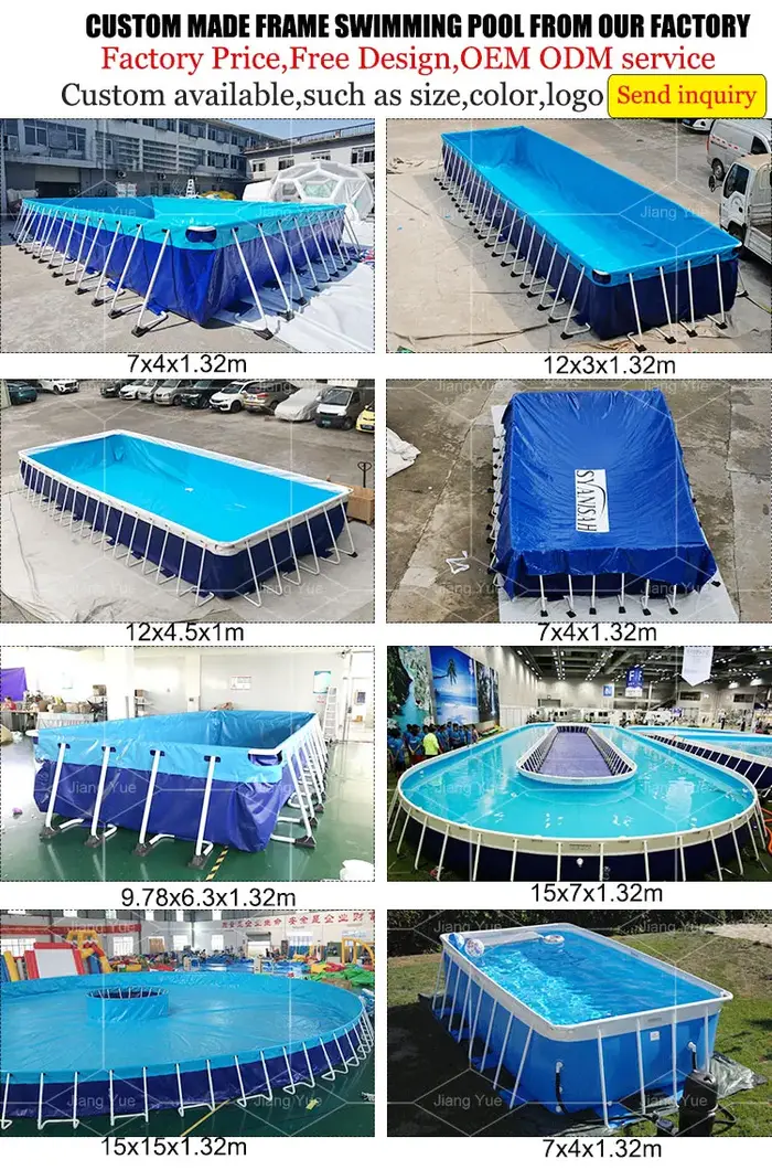 Parc aquatique mobile professionnel sur mesure avec piscine à cadre et piscine à dérive