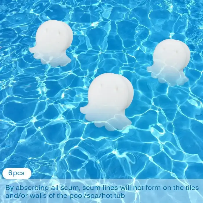 6-50 pièces Éponge absorbante de graisse en forme de pieuvre pour piscine