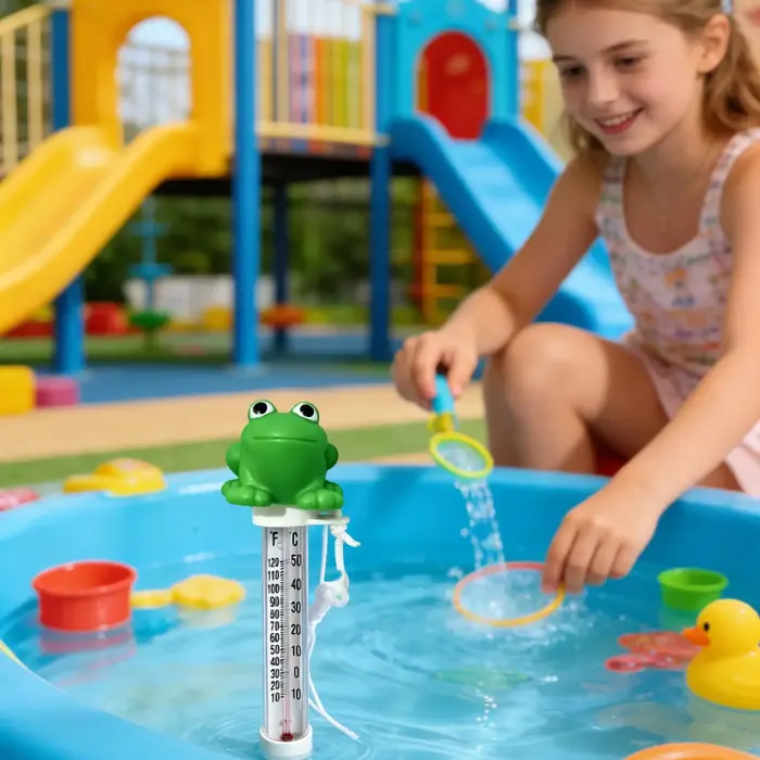 Thermomètre de piscine en forme de grenouille flottante