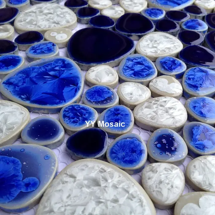 Carrelage mosaïque en céramique Fambe bleu mer méditerranéenne, autocollant mural pour cuisine, douc