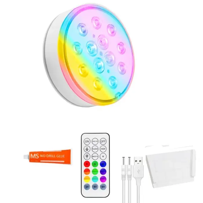 Nouveau USB Rechargeable piscine lumière LED étanche RGB RF télécommande lumière de plongée piscine 