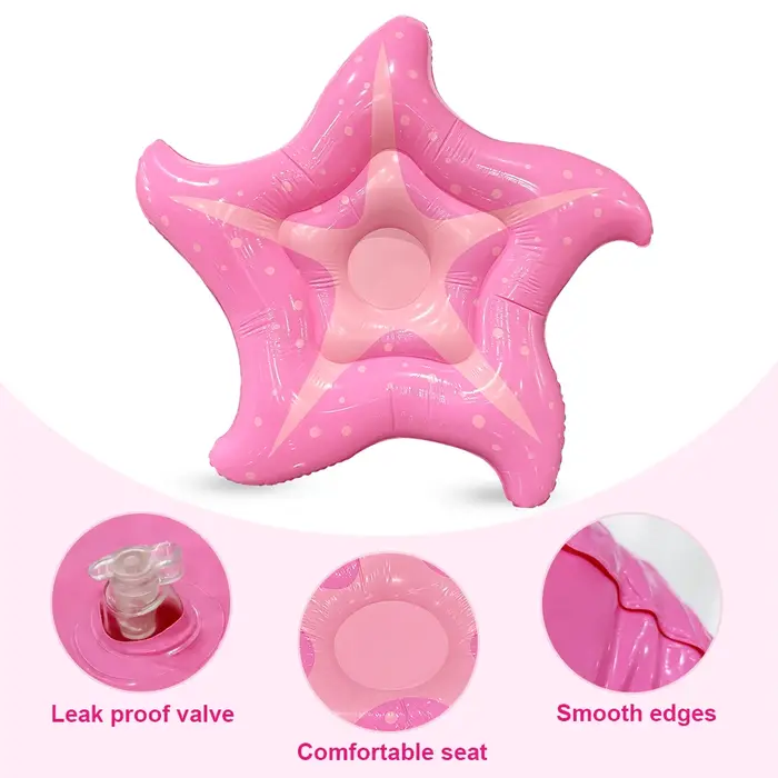 1 pièce Matelas flottant géant en PVC en forme d'étoile rose