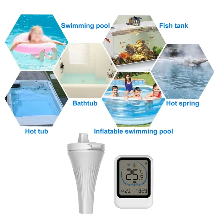 Nouveau Thermomètre de Piscine Sans Fil 2026 avec Capteur de Température pour Aquarium