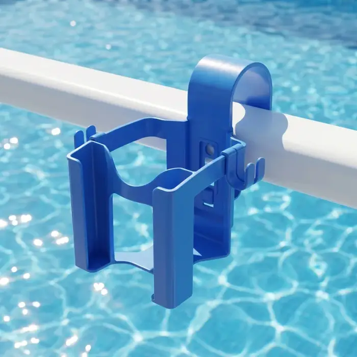 Support de boissons pour piscine avec crochets pour téléphone et lunettes de soleil