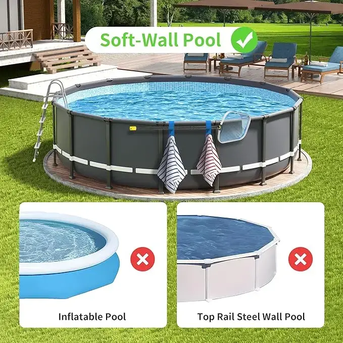 Support de filet d'écumoire de feuilles de piscine au bord