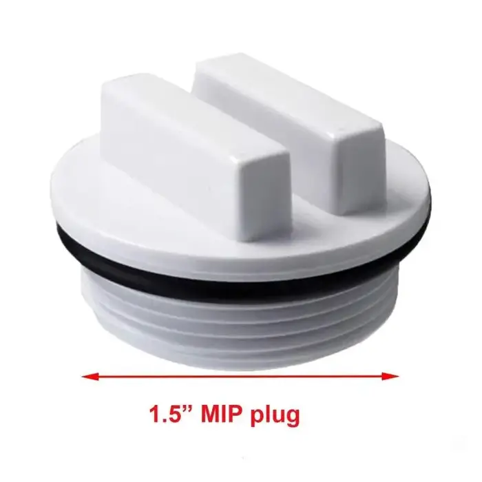 Bouchon de vidange de piscine fileté de 1,5 pouce avec joint en caoutchouc, anti-fuite, anti-gel, bo
