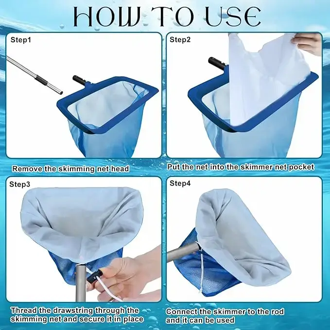 Sac en filet pour remplacement de la épuisette de piscine