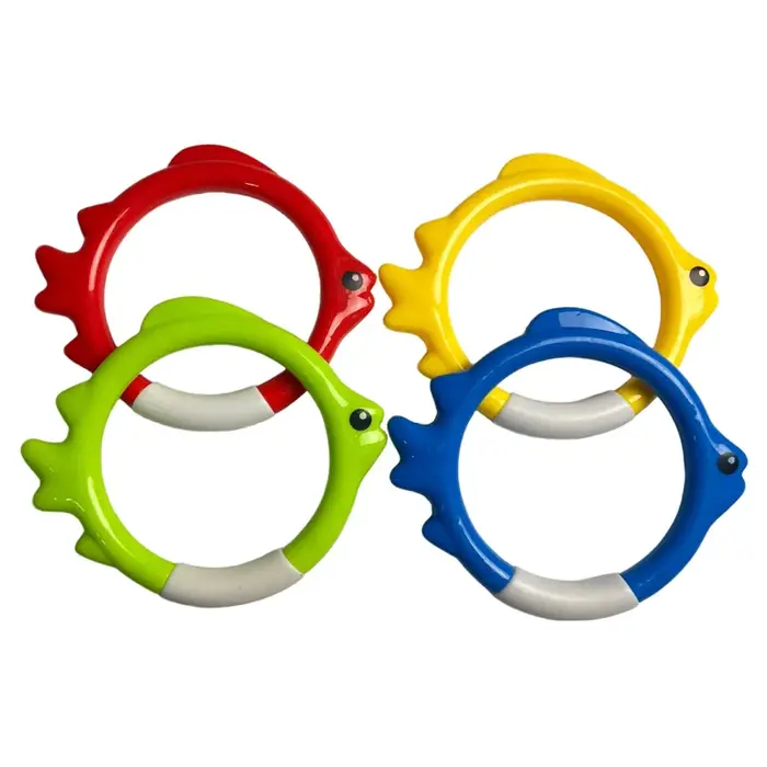 4 Pièces Anneaux de Plongée Colorés pour Enfants, Jouets Subaquatiques Coulants pour Piscine, Anneau