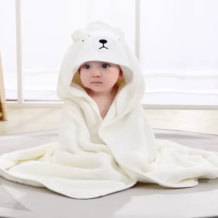 Serviettes de bain pour bébé en forme d'animaux de dessin animé, serviette à capuche douce pour nouv