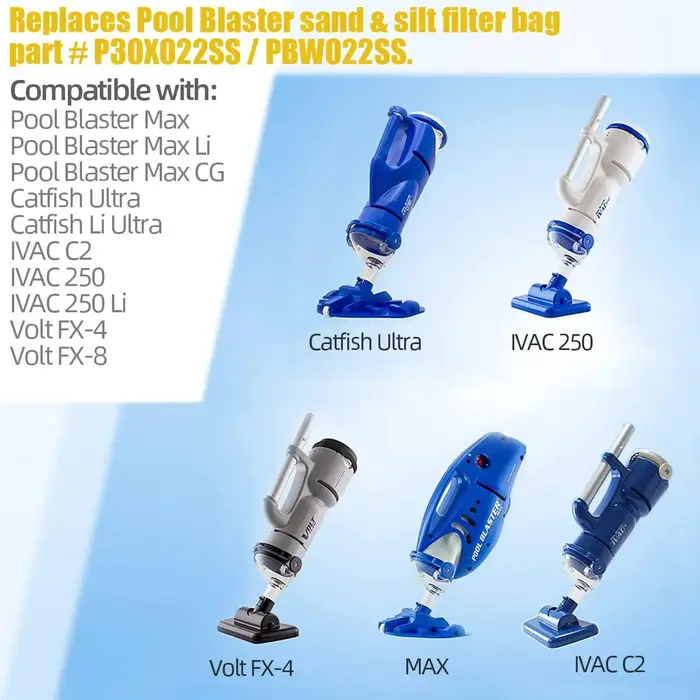 Sacs filtrants réutilisables pour aspirateur de piscine