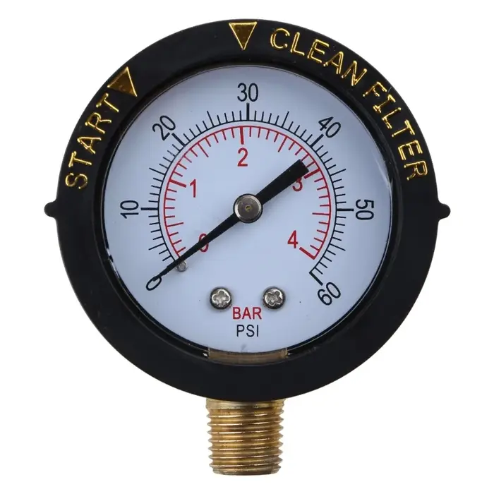 Jauge de pression d'eau utilitaire pour piscine, filtre propre à cadran 2 ", 60psi avec réglage pour