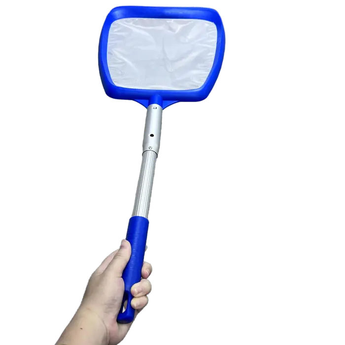 Épuisette de nettoyage de piscine en nylon dense avec manche en aluminium pour ramasser les feuilles