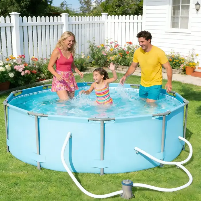 Tuyau de pompe à eau pour piscine ﻿ Tuyau de remplacement pour piscine hors sol avec colliers de fixation durables, pour l'entretien des piscines extérieures