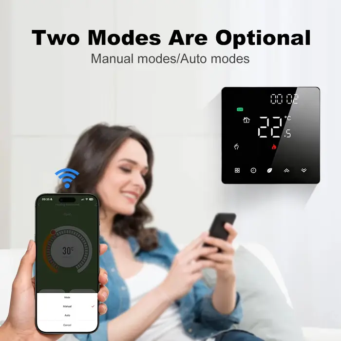 Thermostat intelligent WiFi MANHOT pour chauffage au sol (eau/électrique) et chaudière à gaz