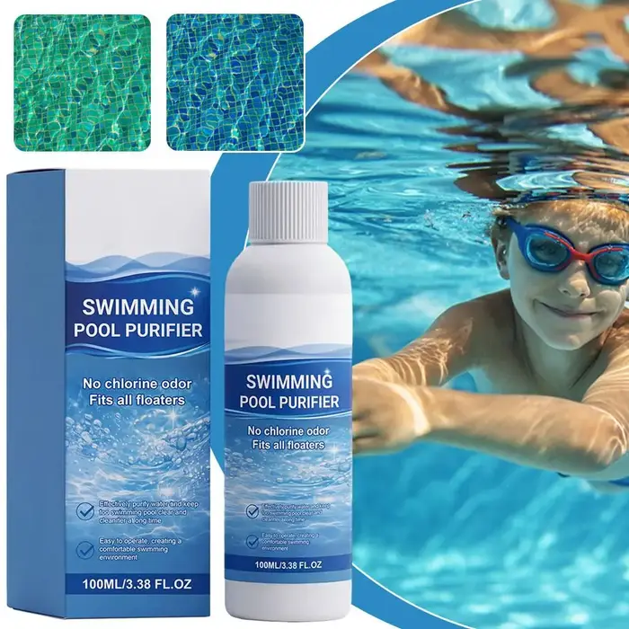 Liquide Clarifiant et Purifiant pour Eau de Piscine, Sans Odeur de Chlore, Nettoyant pour Piscine, P