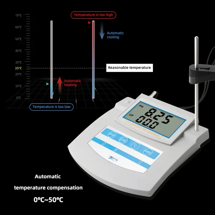 Yieryi 6 en 1 moniteur de qualité de l'eau PH ORP TDS EC CF testeur de température de paillasse pour piscine