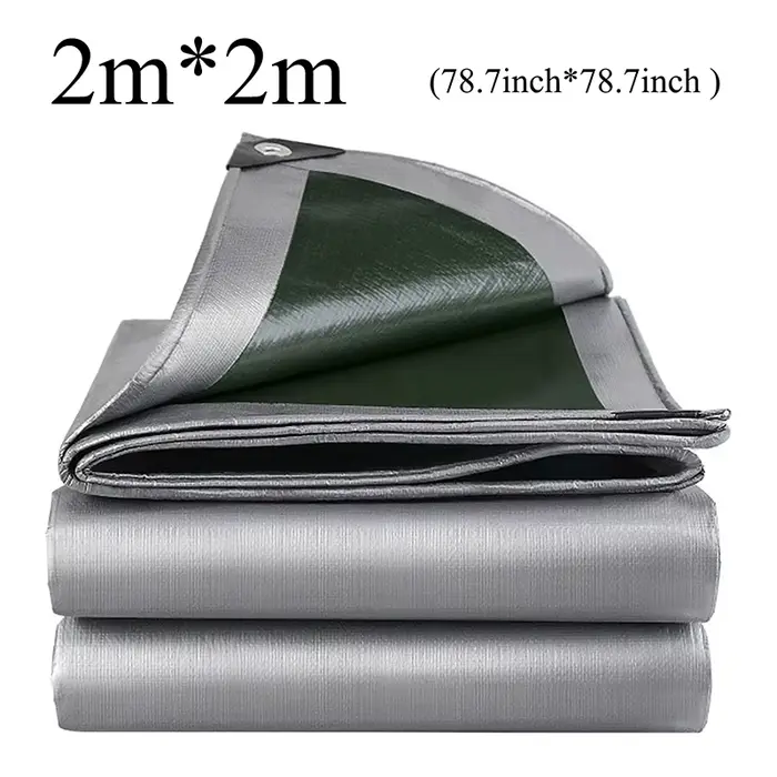 Bâche imperméable 2m * 2 2*3 3*3 3 × 4m, bâche vert argent, couverture de pluie, bloc Uv, auvent, au