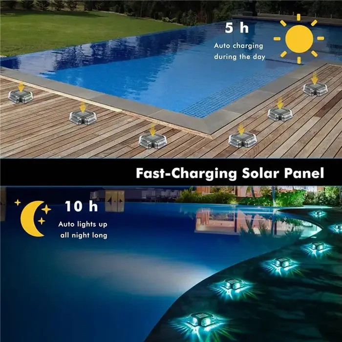 B84B-12Pack Lumières solaires pour terrasse de piscine