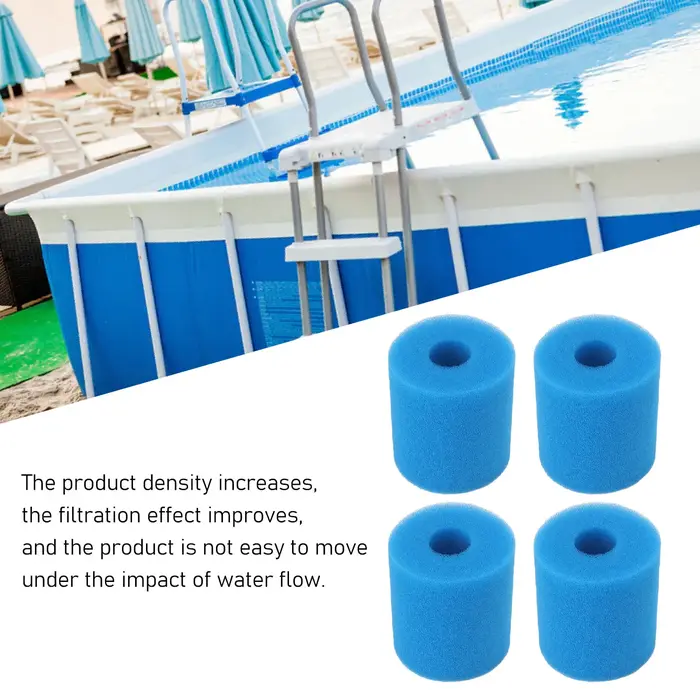 4 pièces éponge filtrante de piscine réutilisable lavable TYPE H mousse
