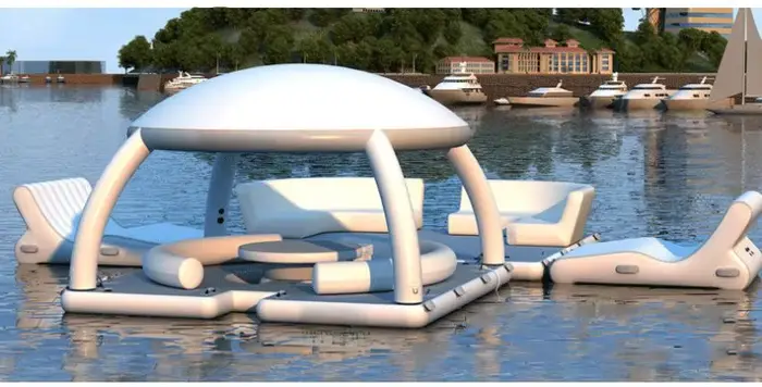 Ponton gonflable flottant
