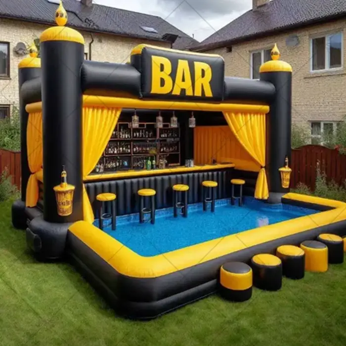 Bar flottant en PVC pour piscine, tente de jardin, fête sur la plage, pub gonflable avec sièges