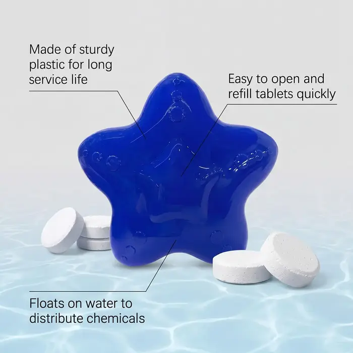 Flotteur de chlore pour piscine en forme d'étoile