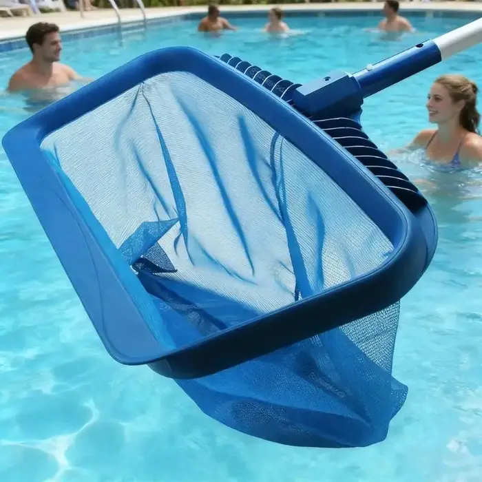 Filet d'écumage piscine avec tige en aluminium 1.1m