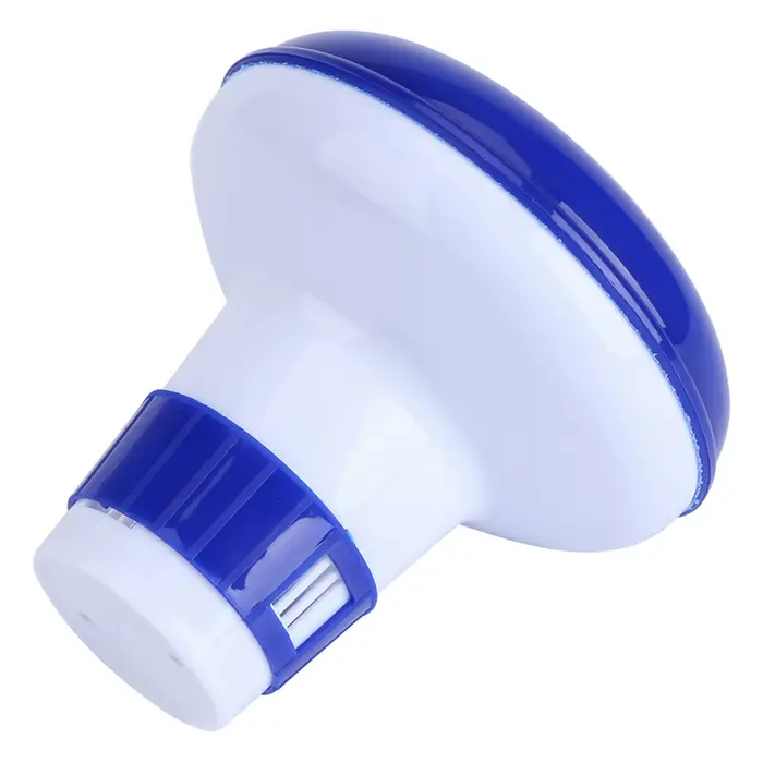 Distributeur chimique flottant de brome de chlore de spa de piscine bleue et blanche S/M