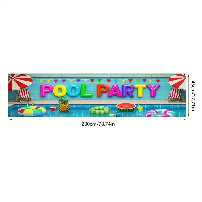VIKAMA – bannière de fête de piscine, décoration de panneau de cour de piscine d'été, bannière de cl