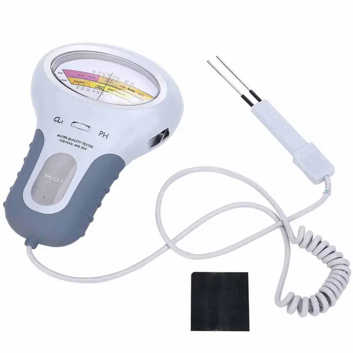 Analyseur de qualité de l'eau pour piscine et spa PC‑102 CL2, testeur de chlore et de pH avec sonde