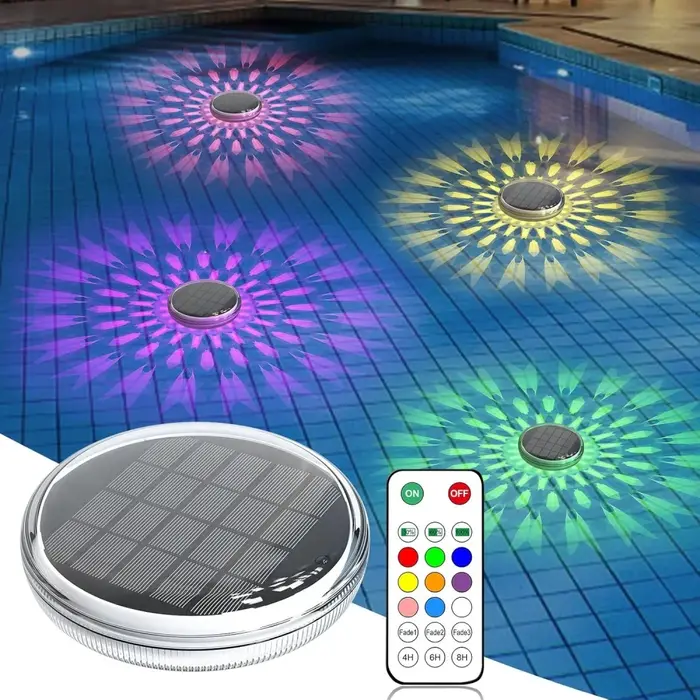 Lumières solaires flottantes pour piscine, projecteur de piscine à couleur changeante RGB, LED étanc