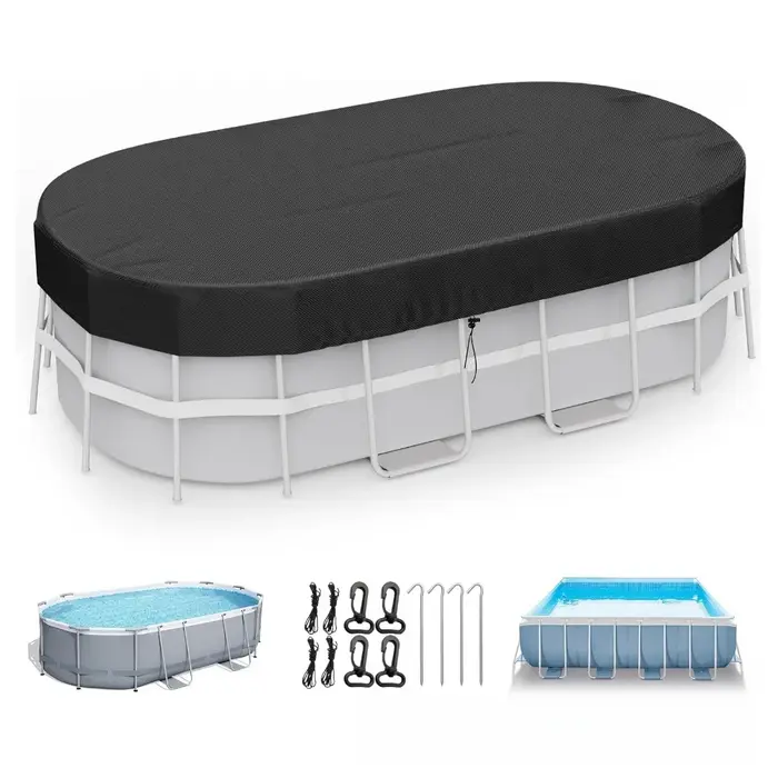 Couverture de piscine rectangulaire, protection étanche pour piscines ovales et gonflables hors sol,