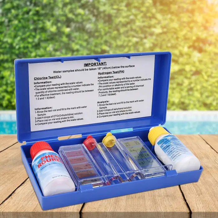 Kit de test de qualité de l'eau pour piscine : pH et chlore