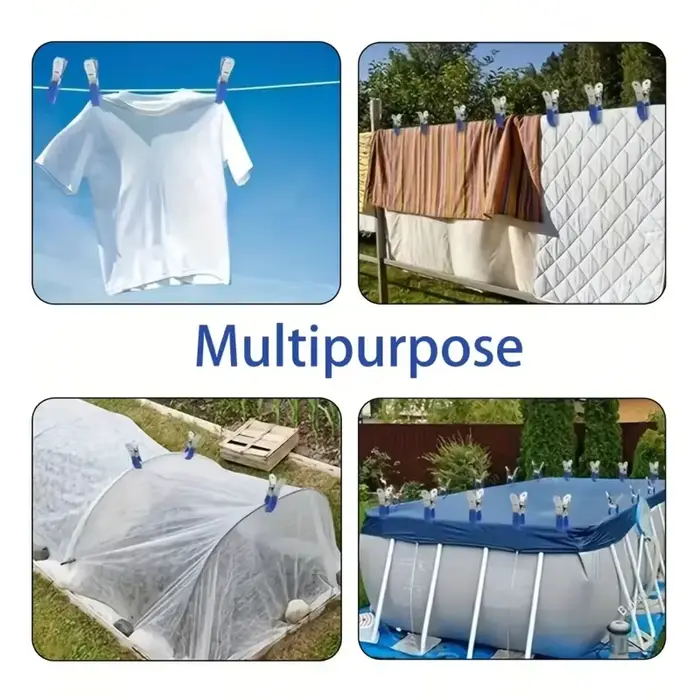 Lot de 6 pinces multifonctionnelles coupe-vent pour couverture de piscine
