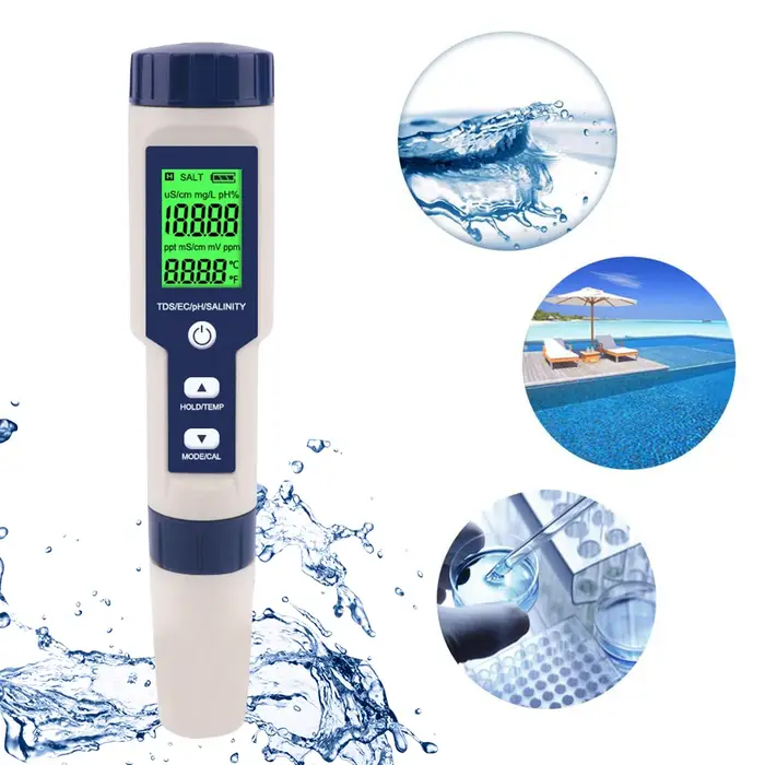 Testeur de PH/EC/TDS/salinité/température 5 en 1