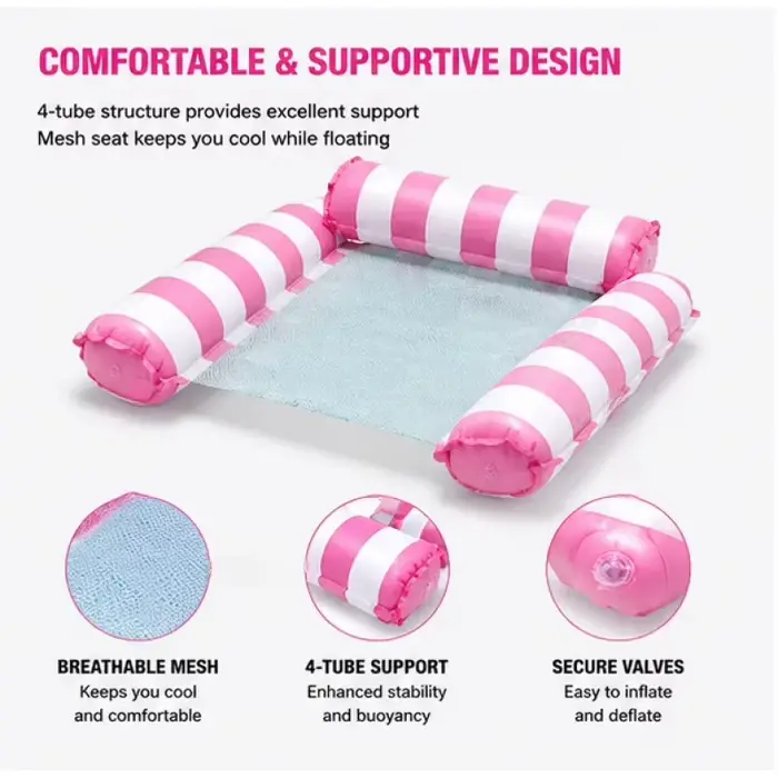 Hamac flottant gonflable d'été compact pour piscine privée