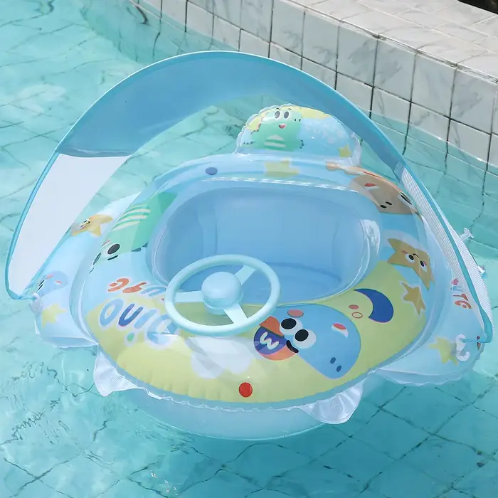 1 pièce Flotteur de piscine gonflable avec siège et auvent pare-soleil amovible
