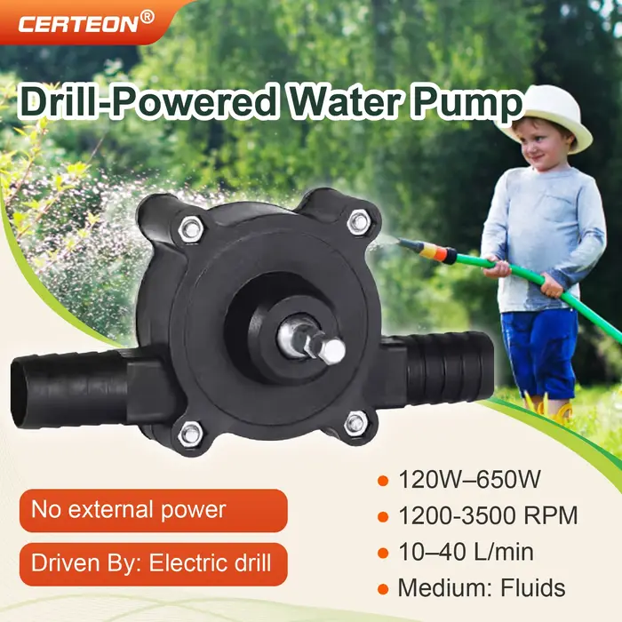 Pompe à Eau Portable pour Perceuse 120W 650W