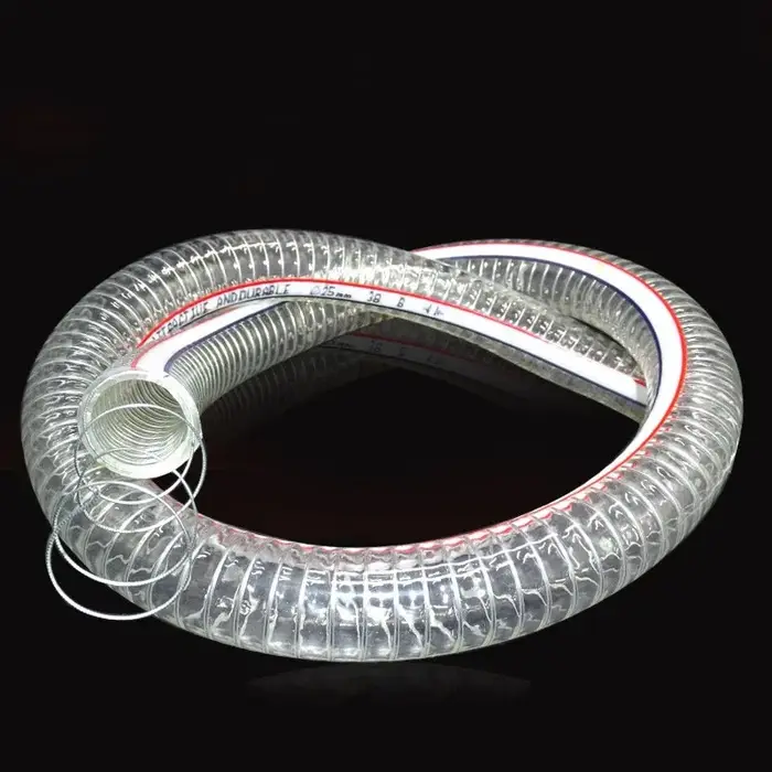 Tuyau en fil d'acier Transparent PVC ID 10mm 13mm 16mm 19mm22mm 25mm pompe à eau Tube Flexible