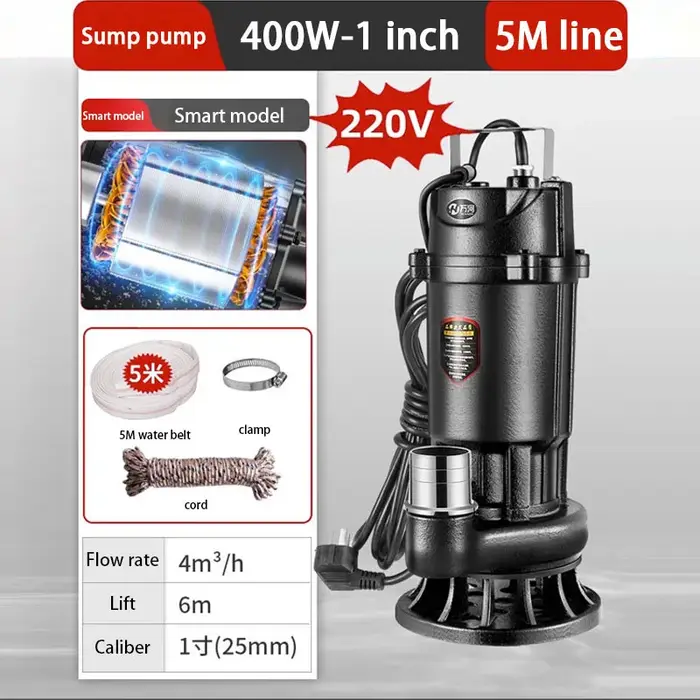 Petite pompe à boue domestique SubSN, pompe à excréments, machine de coupe, précieuse septique, 220V