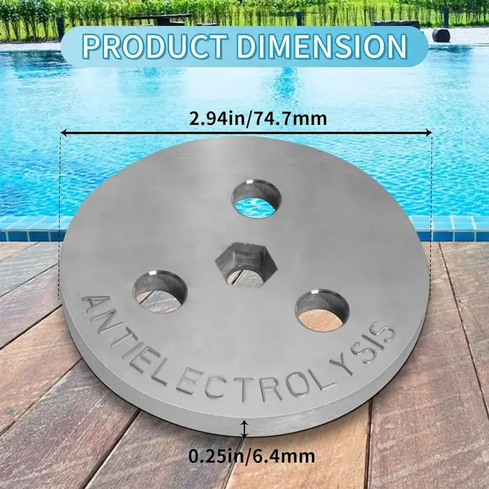 Plaque lestée en zinc pour skimmer de piscine