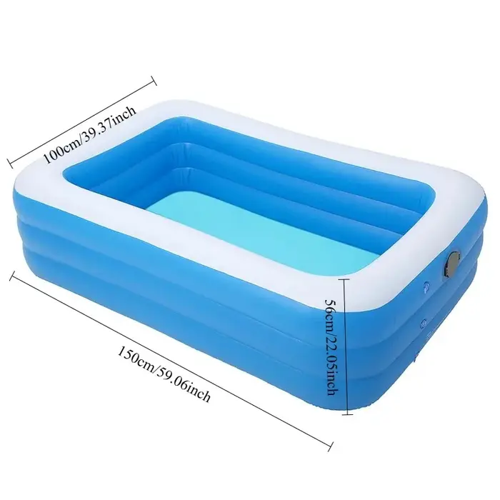 Piscine gonflable bleue et blanche pour adultes – Grande