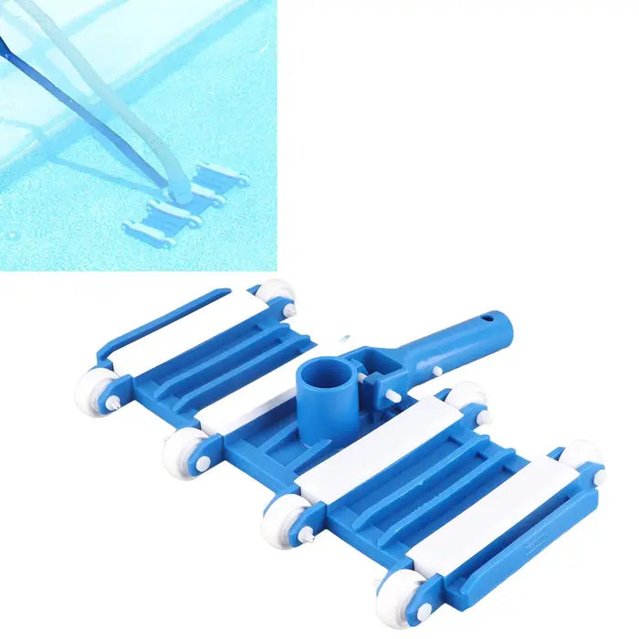 Machine à livres de piscine avec tête d'aspirateur et roues