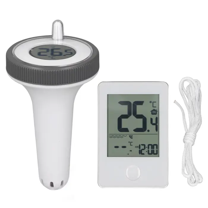 Therye.com de piscine sans fil avec écran LCD, thermomètre flottant numérique étanche, compteur de t