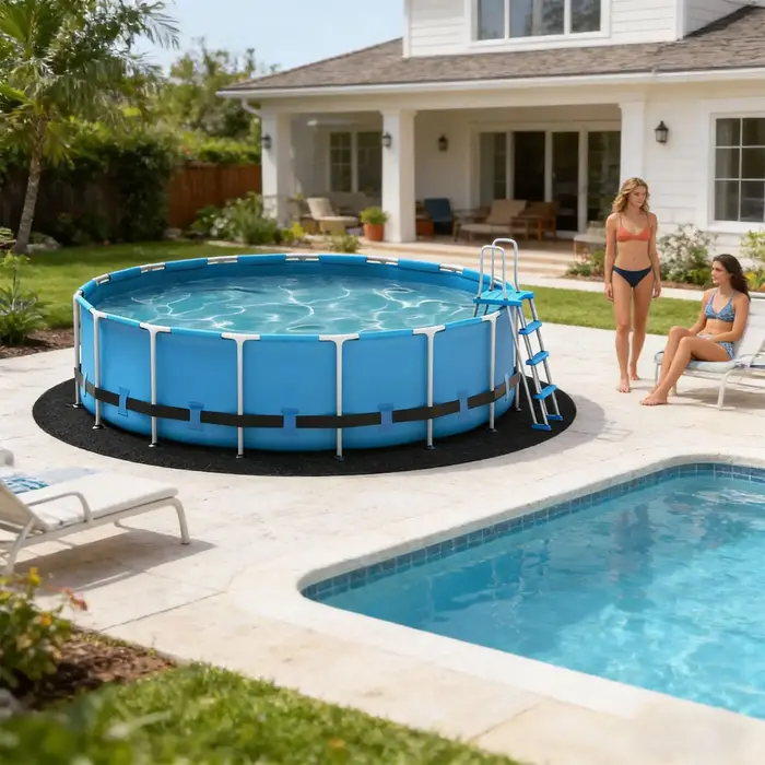 Tapis de protection rond pour piscines hors sol
